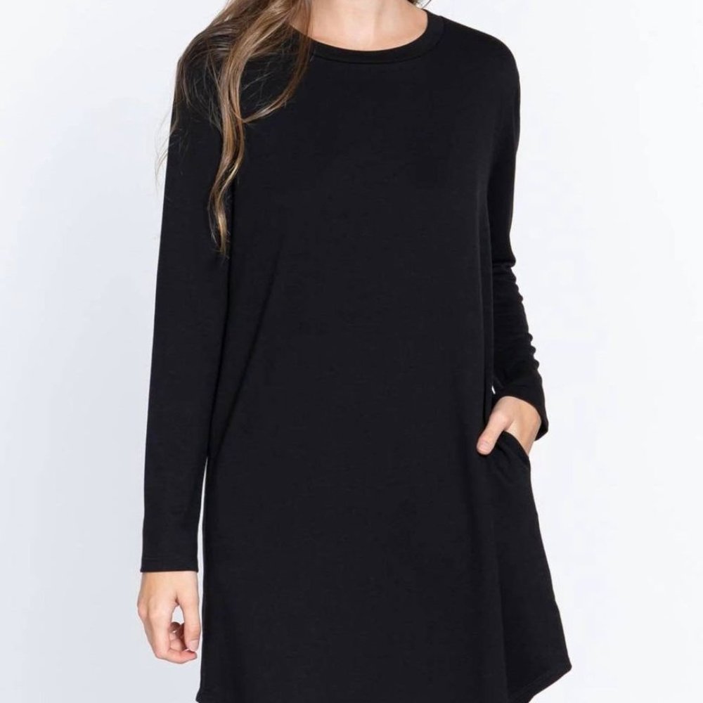 Black Long Sleeve Junior's Dress